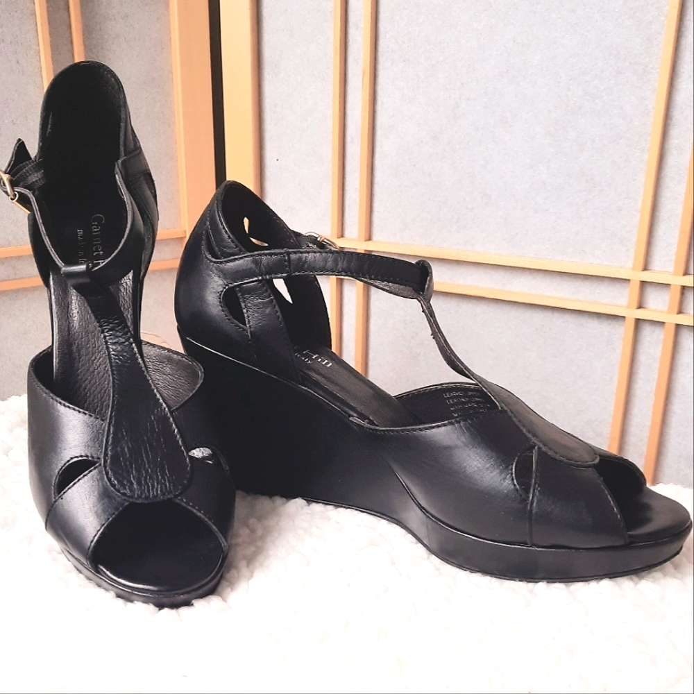 Garnet Hill Peep-toe Wedge Heels Size 10